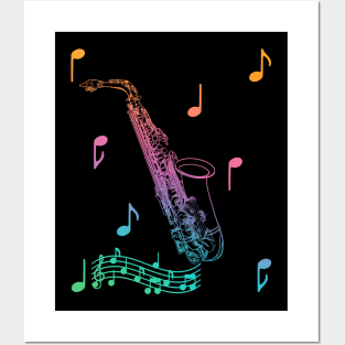 Musical Saxophone Posters and Art